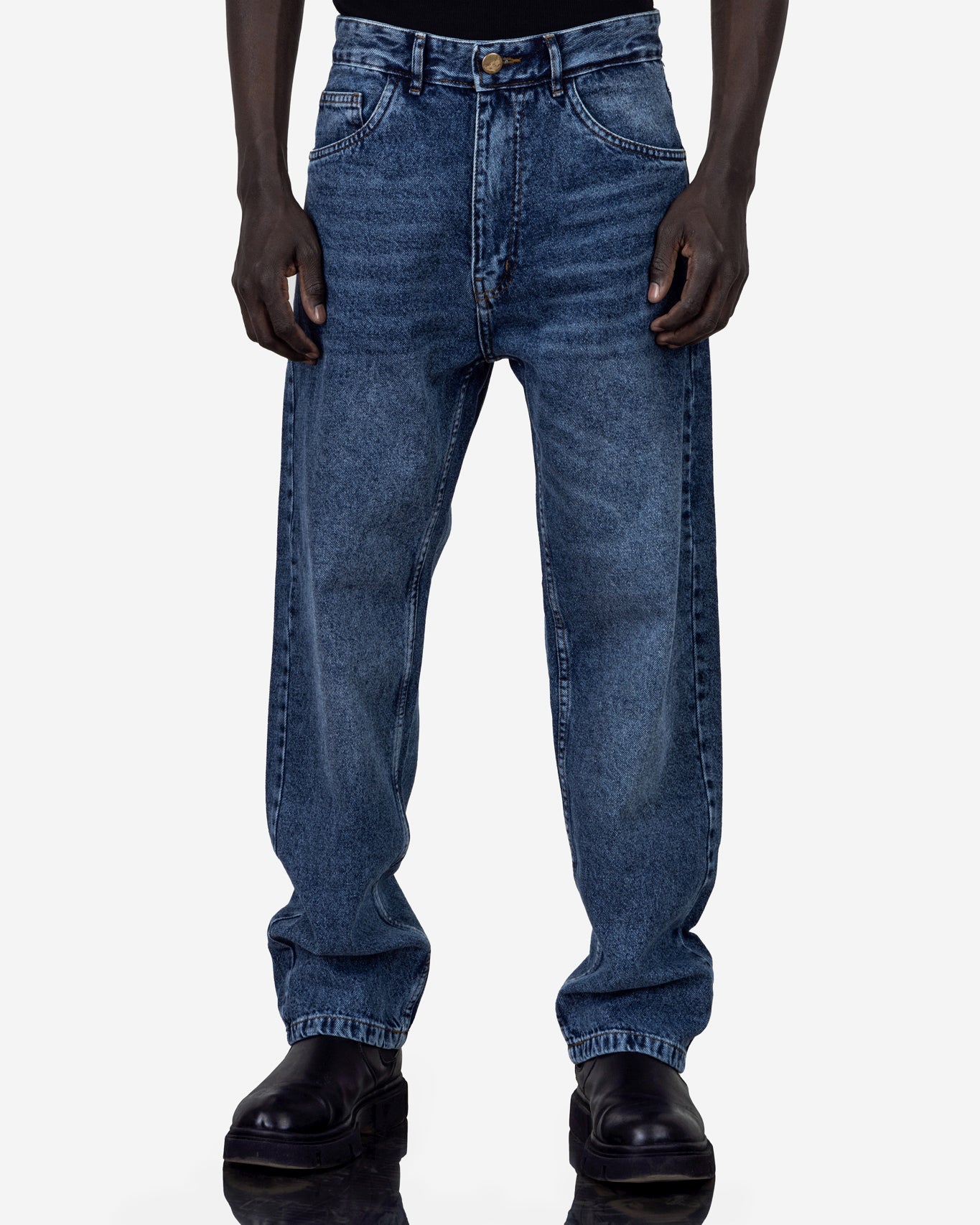 Streetwear Baggy Jeans Dark Blue With Effect