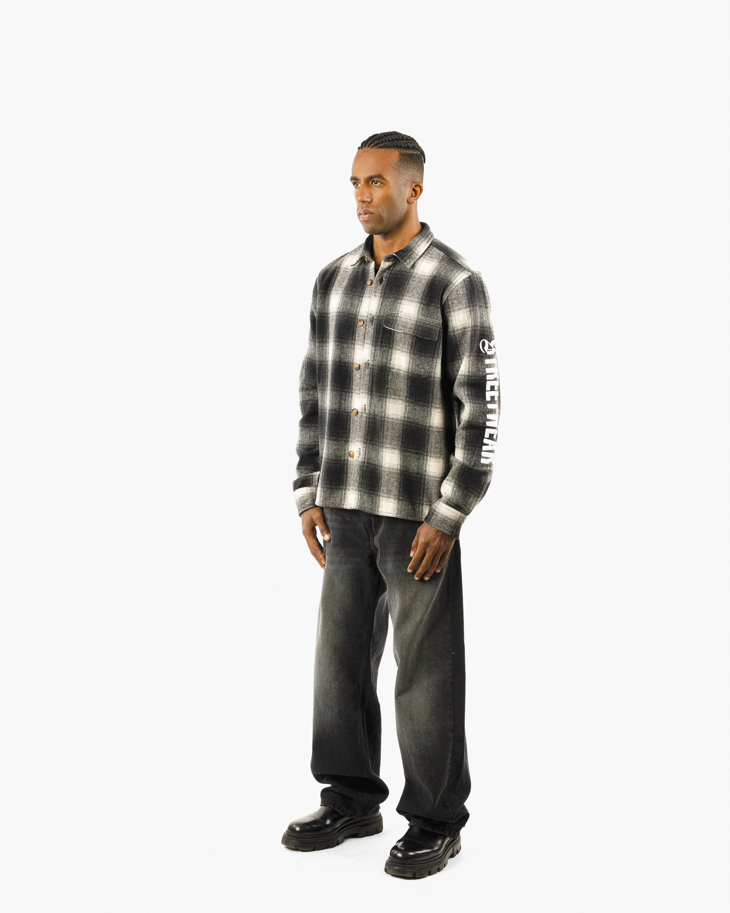 Embroidered Viella Plaid Overshirt