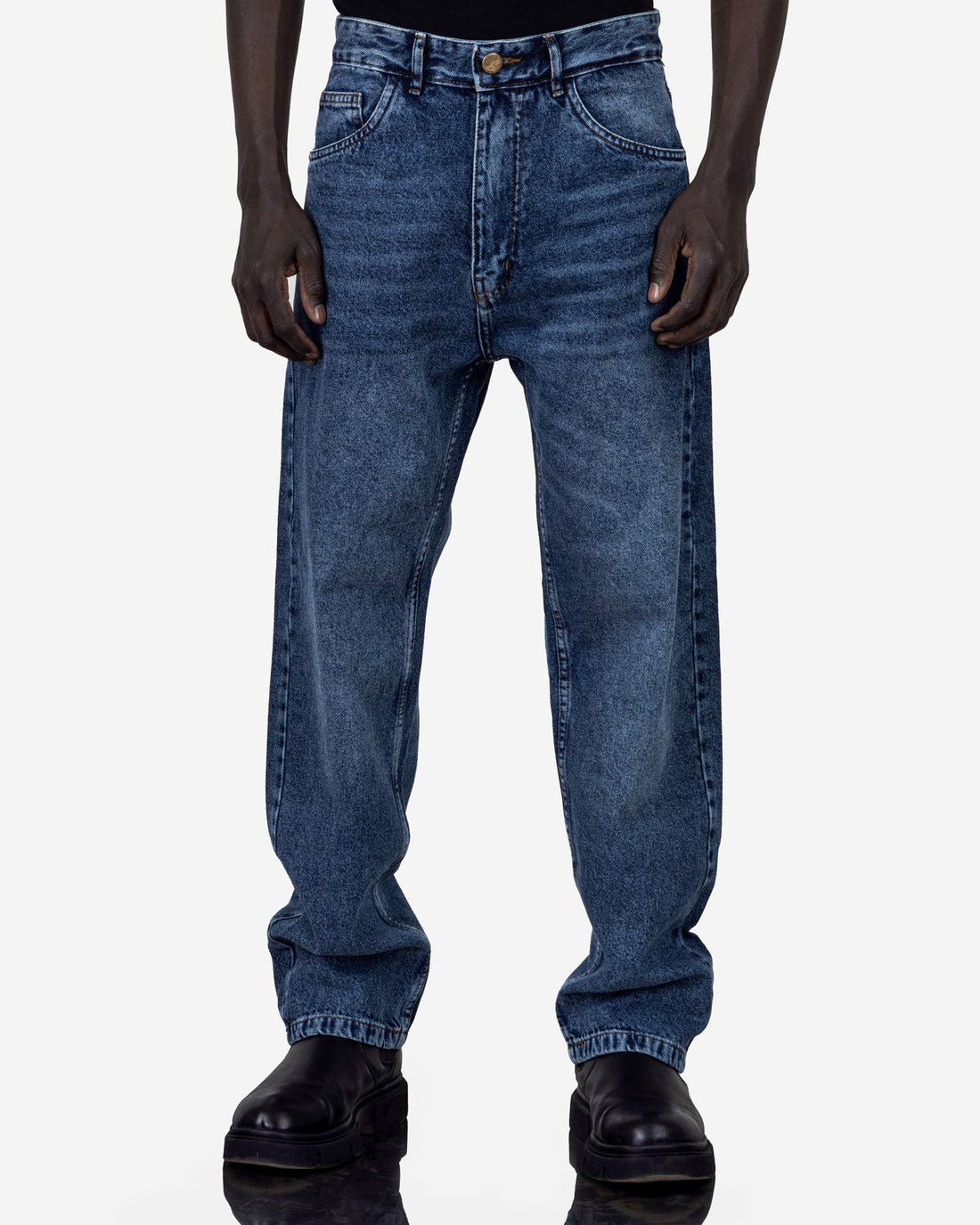 Streetwear Baggy Jeans Dark Blue With Effect