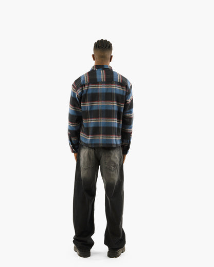 Essential Viella Plaid Overshirt Dark Blue*Red