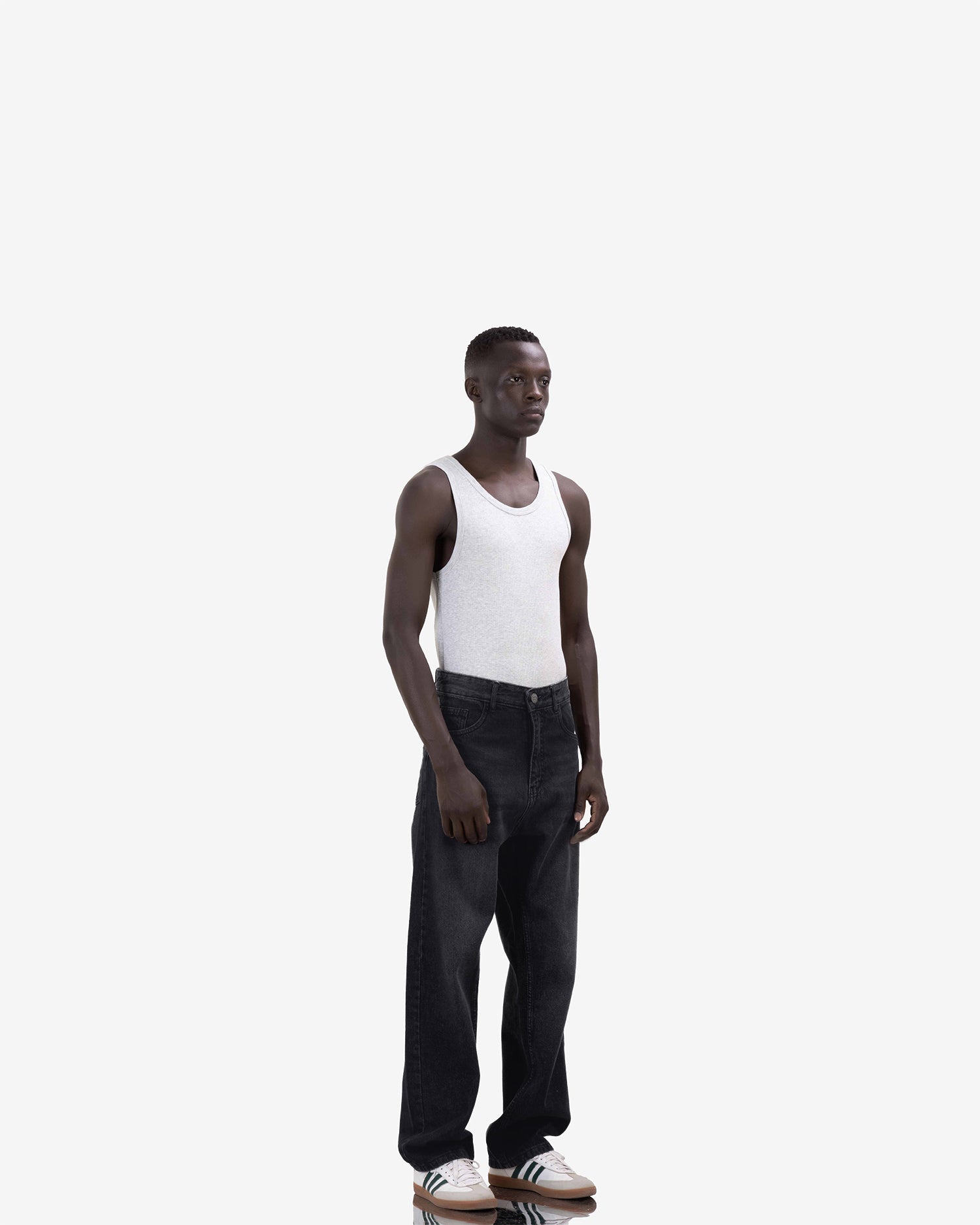 Streetwear Baggy Fit Jeans In Black With Effect