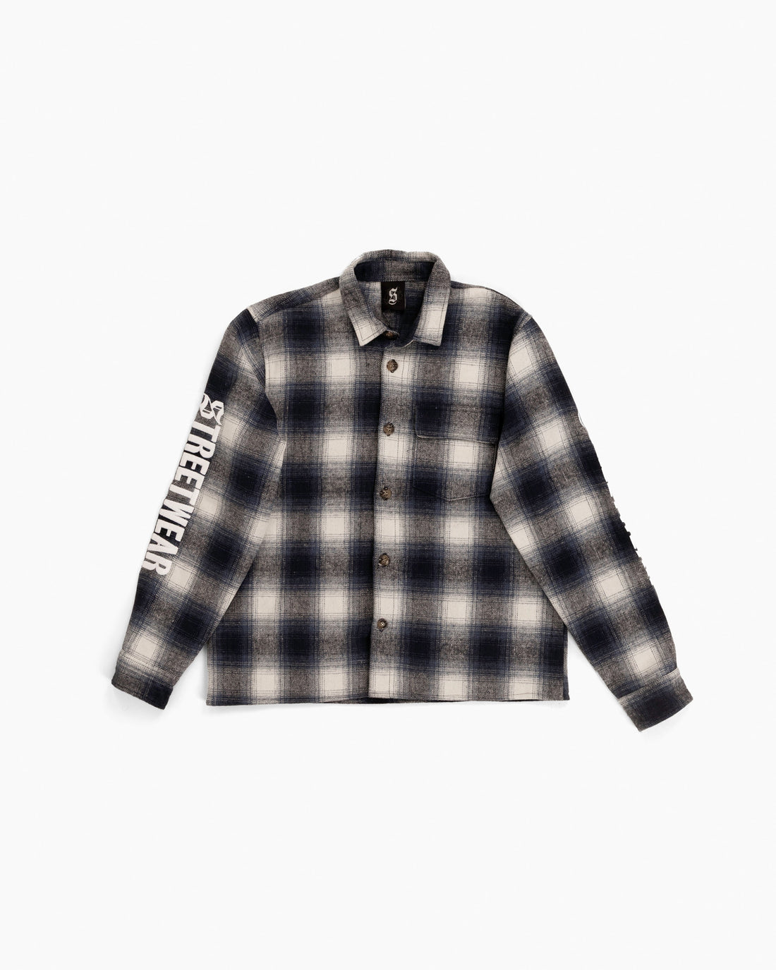 Embroidered Viella Plaid Overshirt